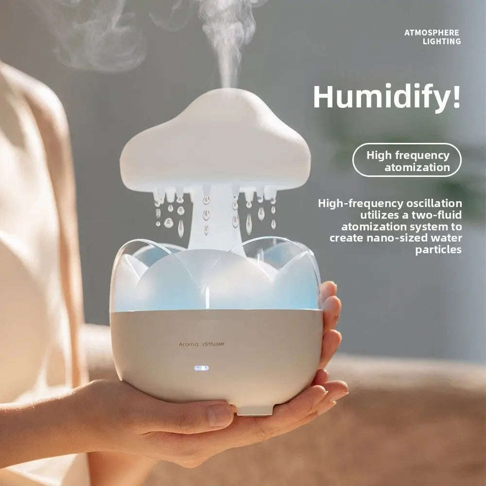 Ultrasonic Mist Aromatherapy Diffuser Splashis 7 color LED diffuser aesthetic room decor anxiety relief diffuser aromatherapy diffuser ASMR rain diffuser bedroom humidifier cloud night light cute room decor essential oil diffuser meditation