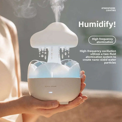 Ultrasonic Mist Aromatherapy Diffuser Splashis 7 color LED diffuser aesthetic room decor anxiety relief diffuser aromatherapy diffuser ASMR rain diffuser bedroom humidifier cloud night light cute room decor essential oil diffuser meditation