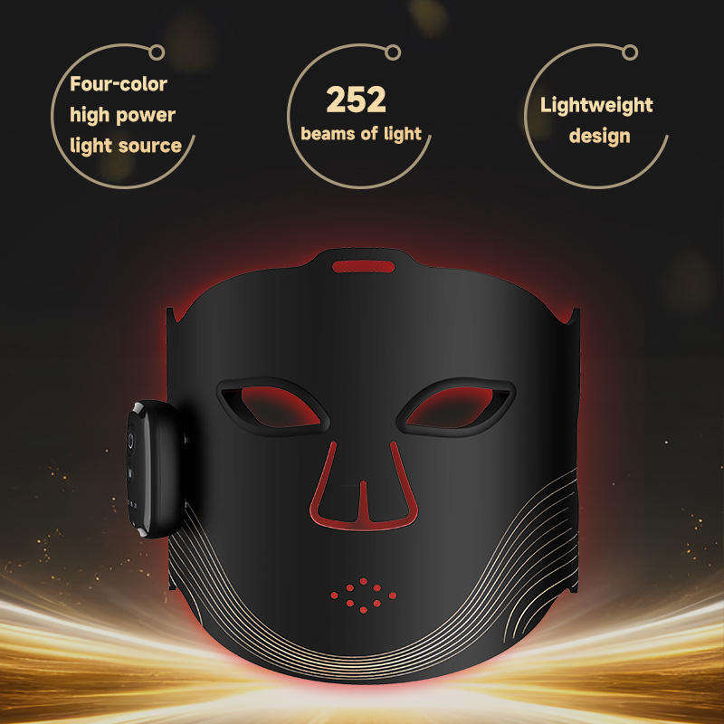 Wireless LED Photon Therapy Facial Mask Splashis 10000-hour-LEDs 2000mAh-battery 252-LED-chips 470nm-blue-light 520nm-green-light 590nm-yellow-light 630nm-red-light 850nm-infrared acne-treatment-LED affordable-premium age-defying-technology