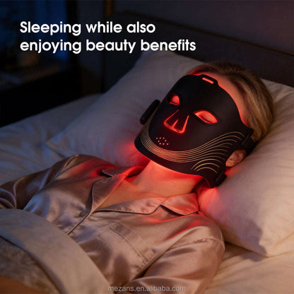 Wireless LED Photon Therapy Facial Mask Splashis 10000-hour-LEDs 2000mAh-battery 252-LED-chips 470nm-blue-light 520nm-green-light 590nm-yellow-light 630nm-red-light 850nm-infrared acne-treatment-LED affordable-premium age-defying-technology