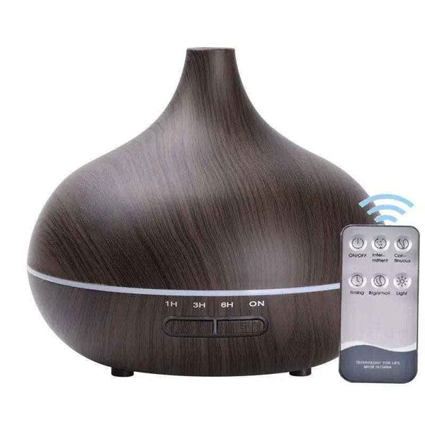 Wood Aromatherapy Diffuser - Smart Essential Oil Diffuser for Tranquil Environments-Home Office Storage-Splashis-Color:Dark wood grain plug-in model-Splashis
